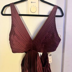 Abercrombie & Fitch Plum Pleated Maxi Dress NWT